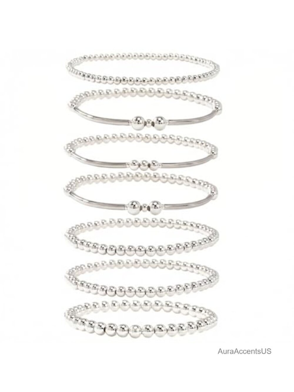 Gold Plated Pearl Beaded Cross Bracelet Stack Set Boho Stretch Bracelets Women